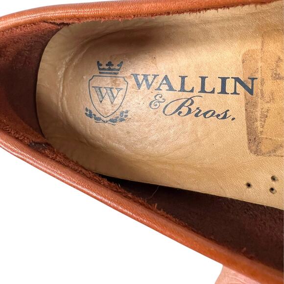 WALLIN & BROS. Leather Horsebit Loafers in Cognac Men's Size 9 M - Picture 15 of 16